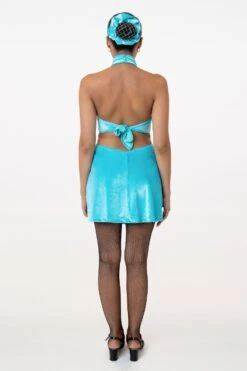 VVT407 - Velvet Halter Diamond Cutout Dress -Builtd Store FINALBLUE2OK