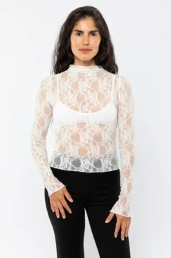 FNS306 - Floral Lace Long Sleeve Top -Builtd Store FNS300 OffWhite1