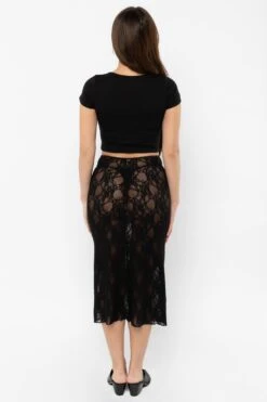 FNS301 - Floral Lace Pencil Skirt -Builtd Store FNS301 Black2