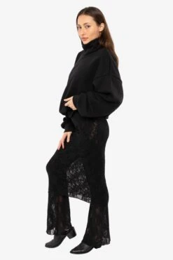 FNS301 - Floral Lace Pencil Skirt -Builtd Store FNS301 Black6