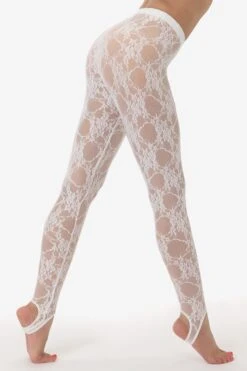 FNS3269 - Floral Lace Stirrup Legging 6 FNS3269 - Floral Lace Stirrup Legging -Builtd Store FNS3269 WHITE