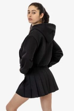 HF19 - Heavy Fleece Cropped Hoodie (Piece Dye) -Builtd Store HF 19 BLACK W2