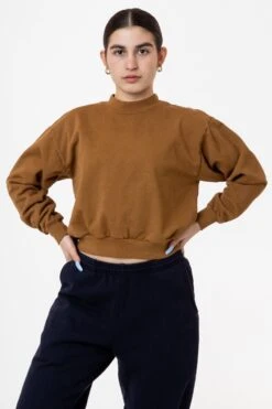HF06 - Heavy Fleece Cropped Mock Neck Pullover (Garment Dye 2) -Builtd Store HF06GD BRASS W 07838c7a c7b6 474f b610 23828d1cafb8