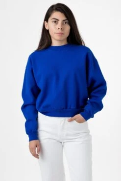 HF06 - Heavy Fleece Cropped Mock Neck Pullover (Garment Dye 2) -Builtd Store HF06GD COBALTBLUE W 7b924e59 71d8 483b a64c af18c1d09264