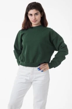 HF06 - Heavy Fleece Cropped Mock Neck Pullover (Garment Dye 2) -Builtd Store HF06GD IVY W 4aa48b28 df6e 483e 829d 0e1724702ea6