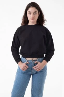 HF06 - Heavy Fleece Cropped Mock Neck Pullover (Garment Dye 2) -Builtd Store HF06GD OFFBLACK W 082567d0 259e 40cc 865c 8edd72d4704f