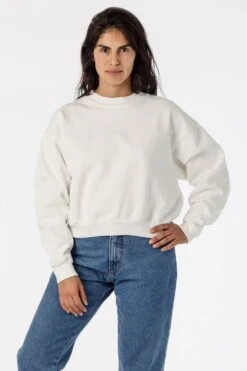 HF06 - Heavy Fleece Cropped Mock Neck Pullover (Garment Dye 2) -Builtd Store HF06GD OFFWHITE W 3cada47c 16ef 4e17 9820 cdae0b58372c