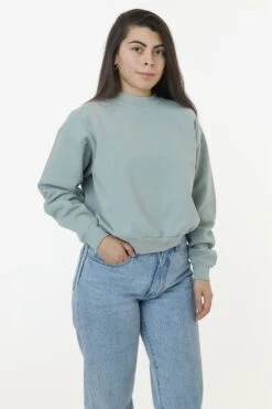 HF06 - Heavy Fleece Cropped Mock Neck Pullover (Garment Dye 2) -Builtd Store HF06GD SAGE W 490b20ec 2438 4634 99ae 5902f864b875