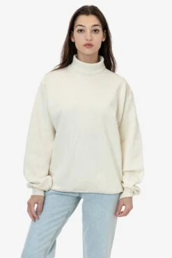 HF13 - Heavy Fleece Turtleneck (Garment Dye) -Builtd Store HF13GD CREME W