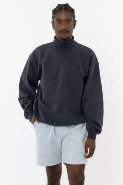 HF13 - Heavy Fleece Turtleneck (Garment Dye) -Builtd Store HF13GD DOLPHINBLUE M
