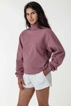HF13 - Heavy Fleece Turtleneck (Garment Dye) -Builtd Store HF13GD MAUVE W