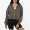 HF16 - Heavy Fleece Cropped Zip-Up Hoodie (Pigment Dye)