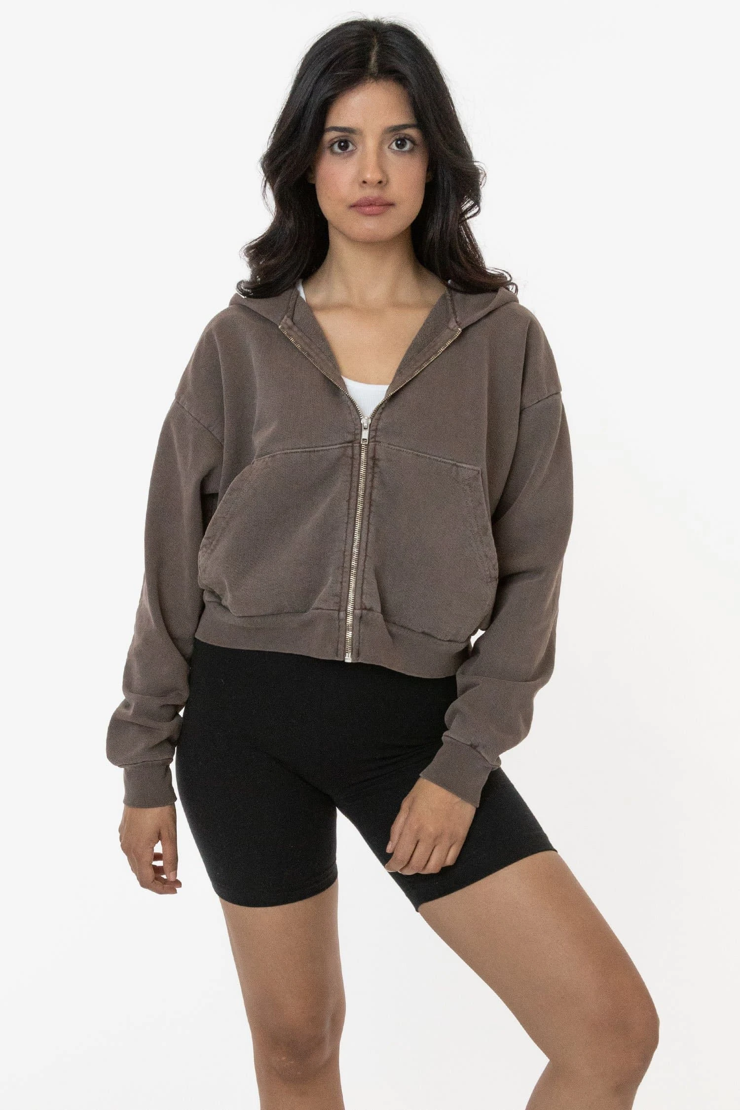 HF16 - Heavy Fleece Cropped Zip-Up Hoodie (Pigment Dye) 1 HF16 - Heavy Fleece Cropped Zip-Up Hoodie (Pigment Dye)
