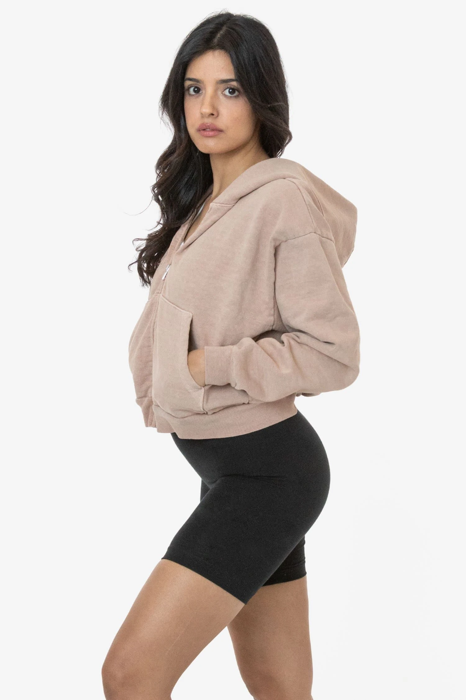 HF16 - Heavy Fleece Cropped Zip-Up Hoodie (Pigment Dye) 2 HF16 - Heavy Fleece Cropped Zip-Up Hoodie (Pigment Dye) - Image 2