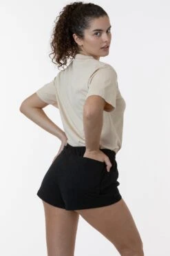 HF314 - Heavy Fleece Short Sweat Shorts (Garment Dye) -Builtd Store HF314GD BLACK W