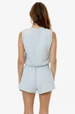 HFX357 - Heavy Fleece Cropped V-neck Vest (Piece Dye) -Builtd Store HFX 357 ASH W3