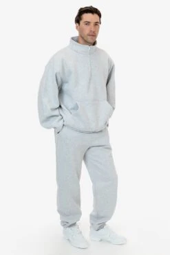 HFX408 - Heavy Fleece Half Zip Pullover (Piece Dye) -Builtd Store HFX 408 ASH M4