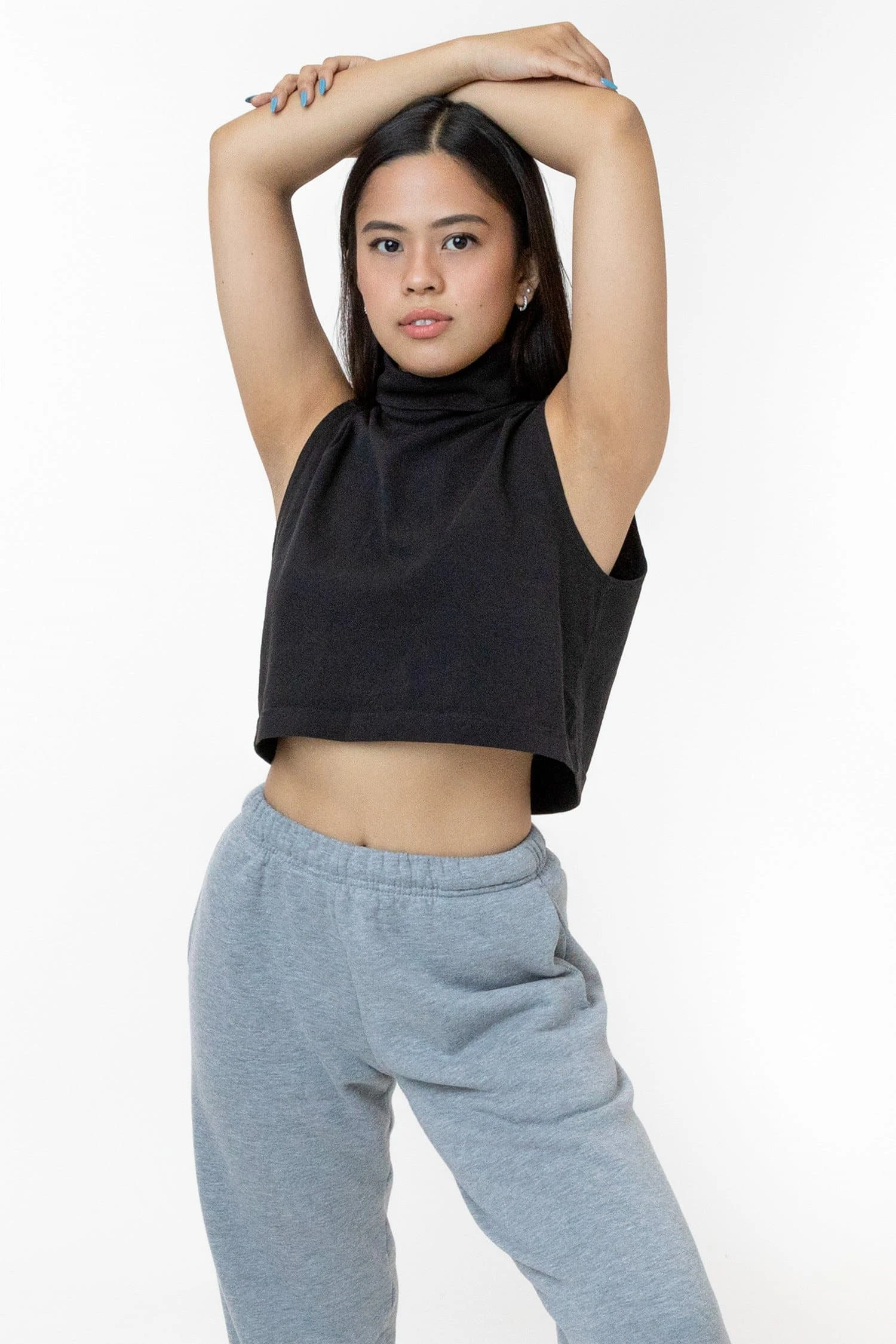 18323GD - Garment Dye Sleeveless Turtleneck Crop Top 6 18323GD - Garment Dye Sleeveless Turtleneck Crop Top - Image 6