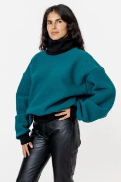 RWHR313 - Wool Turtleneck Sweater With Heavy Cotton Rib