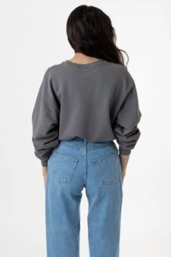 MWT07GD Unisex - Long Sleeve Garment Dye French Terry Pullover -Builtd Store MWTD09 charcoal bianca3