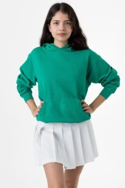MWT09GD Unisex - Long Sleeve Garment Dye French Terry Pullover Hoodie -Builtd Store MWTD09 emerald bianca