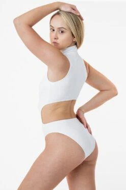 PON127 - Ponte Mockneck Cutout Bodysuit -Builtd Store PON127 WHITE 1