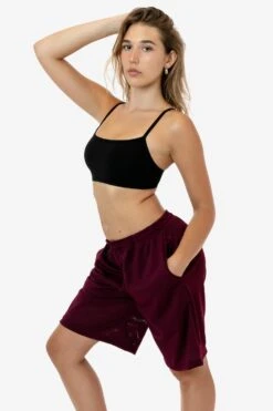 PRM443 Unisex - Pro Mesh Long Shorts -Builtd Store PRM443 GRACIE MAROON 1