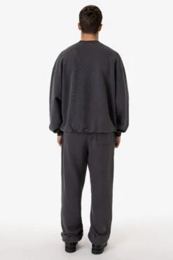 PLU07GD - 16oz. Garment Dye Plush Fleece Pullover Crewneck Sweatshirt -Builtd Store PUF07GD DOLPHINBLUE 3x