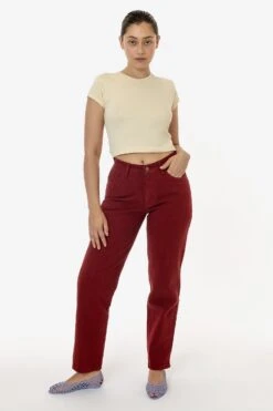 RBDW01GD - Garment Dye Women's Relaxed Fit Bull Denim Jean (New Colors) -Builtd Store RBDW01 CHILI 1S