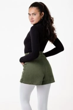 RCT380 - Cotton Twill Button-Front Skort -Builtd Store RCT380 ARMY