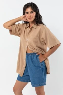 RCT419GD - Cotton Twill Casual Button Up Shirt -Builtd Store RCT419GD Khaki1