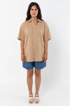 RCT419GD - Cotton Twill Casual Button Up Shirt -Builtd Store RCT419GD Khaki2