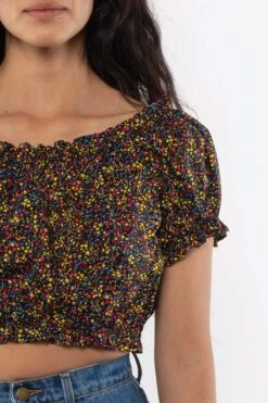 RCT314P - Printed Poplin Scrunch Top -Builtd Store RCTP Yellow3 ada84e04 0345 4ecf ab8e 6c7d943a6595