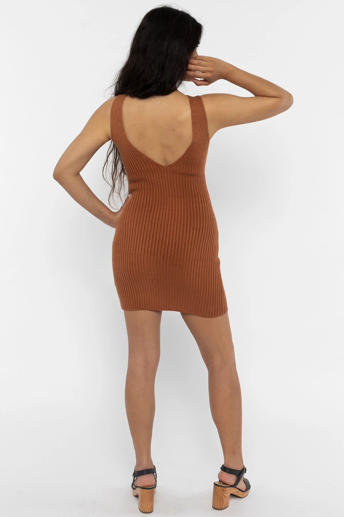 RFK226 - Ultra Heavy Knit Ribbed V Neck Dress 10 RFK226 - Ultra Heavy Knit Ribbed V Neck Dress - Image 10