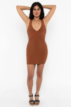 RFK226 - Ultra Heavy Knit Ribbed V Neck Dress 23 RFK226 - Ultra Heavy Knit Ribbed V Neck Dress -Builtd Store RFK226Camel 2 e3dabf8c dcad 48f4 89b8 42c108db22fd