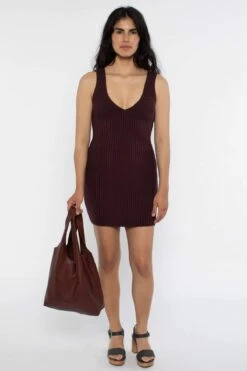RFK226 - Ultra Heavy Knit Ribbed V Neck Dress 17 RFK226 - Ultra Heavy Knit Ribbed V Neck Dress -Builtd Store RFK226DarkBrown 03 b2342f65 bf58 49fd a2b2 a2531fc28604