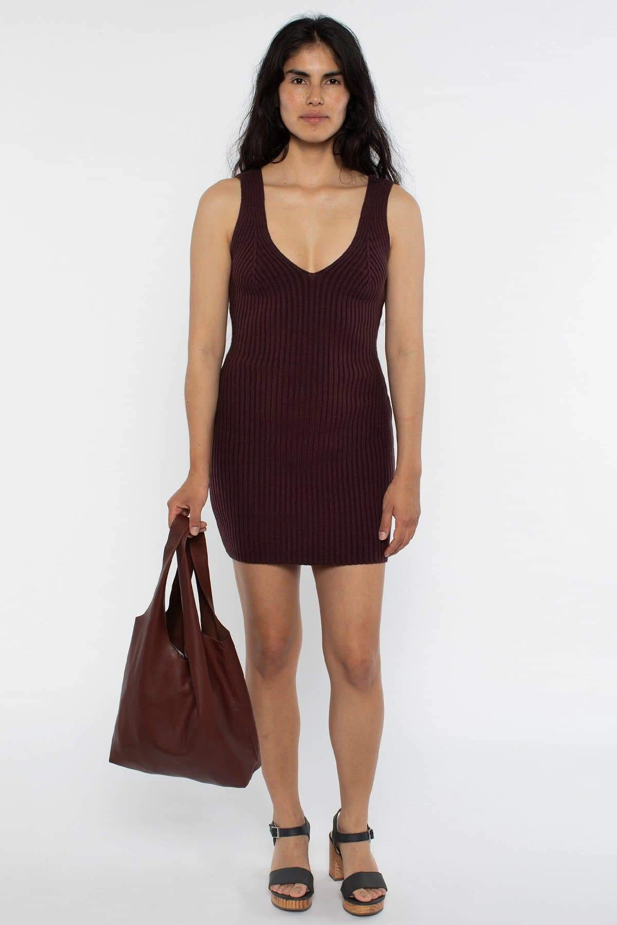RFK226 - Ultra Heavy Knit Ribbed V Neck Dress 3 RFK226 - Ultra Heavy Knit Ribbed V Neck Dress - Image 3