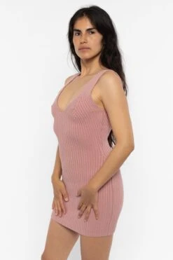 RFK226 - Ultra Heavy Knit Ribbed V Neck Dress 25 RFK226 - Ultra Heavy Knit Ribbed V Neck Dress -Builtd Store RFK226Mauve 02 a59f613e e62e 4e36 92e6 977393487567