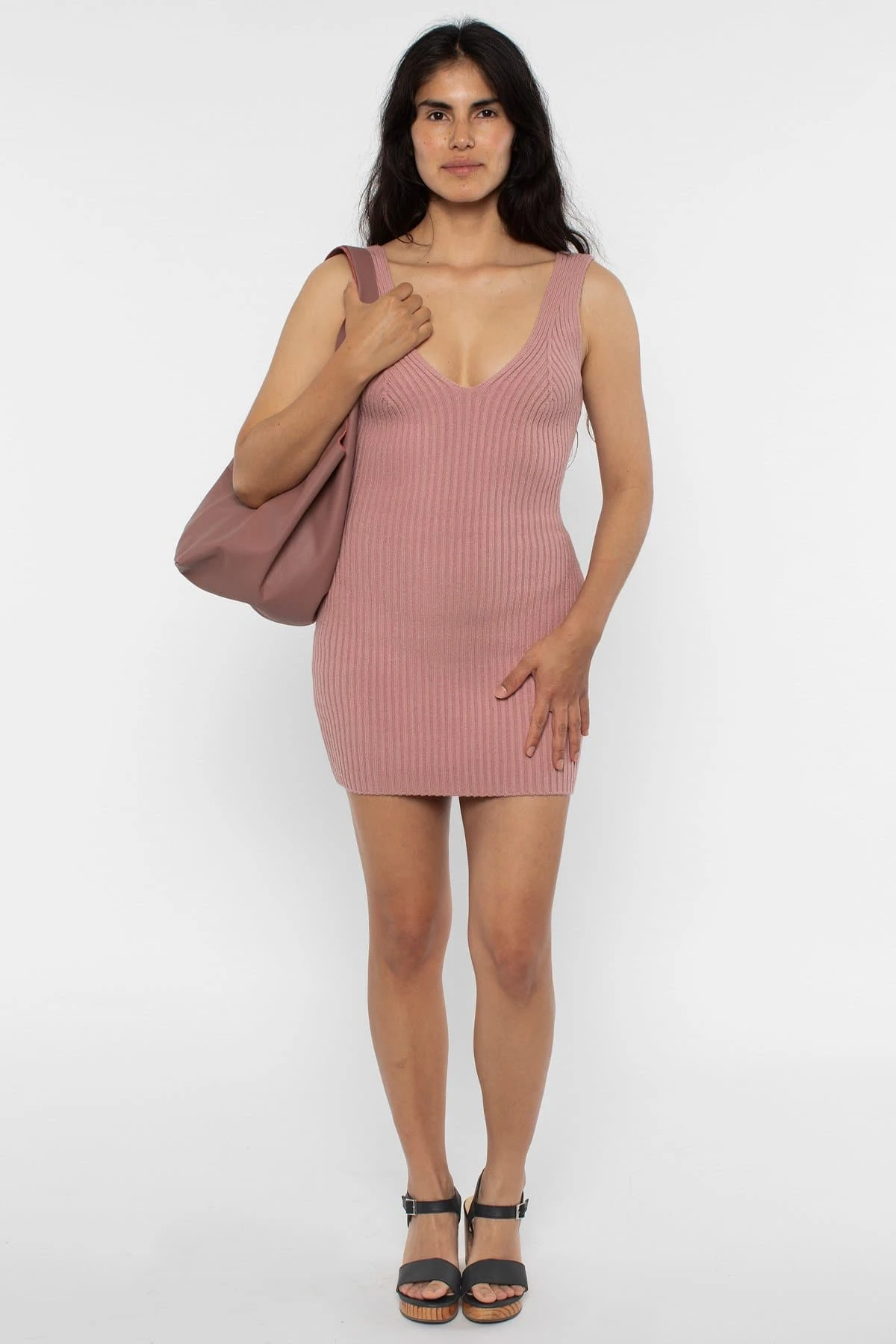 RFK226 - Ultra Heavy Knit Ribbed V Neck Dress 6 RFK226 - Ultra Heavy Knit Ribbed V Neck Dress - Image 6