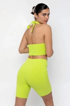 RFK52 - Ultra Heavy Knit Ribbed Bike Shorts -Builtd Store RFK52 Citron1