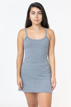 RHR318GD - Heavy Rib Spaghetti Mini Dress 28 RHR318GD - Heavy Rib Spaghetti Mini Dress -Builtd Store RHR318 heathergrey