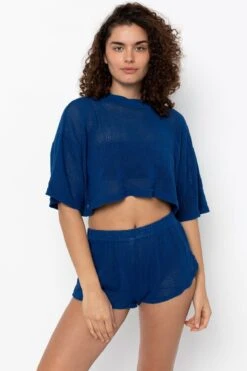 RIN331GD - Cotton Fishnet Garment Dye Crop Top 19 RIN331GD - Cotton Fishnet Garment Dye Crop Top -Builtd Store RIN331GD REFLEXBLUE