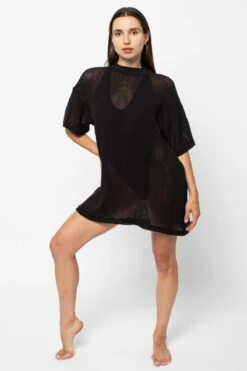 RIN500GD - Cotton Fishnet Mock Neck Big Tee -Builtd Store RIN500GD 2