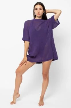 RIN500GD - Cotton Fishnet Mock Neck Big Tee -Builtd Store RIN500GD 5