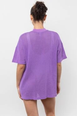 RIN500GD - Cotton Fishnet Mock Neck Big Tee -Builtd Store RIN500GD BlueViolet2