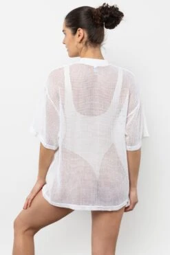RIN500GD - Cotton Fishnet Mock Neck Big Tee -Builtd Store RIN500GD Natural4