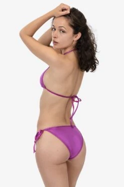 RLA3034 - Lamé Low Rise String Bikini Bottom 9 RLA3034 - Lamé Low Rise String Bikini Bottom -Builtd Store RLA3034 SHINY PINK 1T