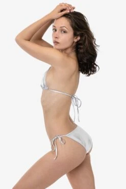 RLA3034 - Lamé Low Rise String Bikini Bottom 11 RLA3034 - Lamé Low Rise String Bikini Bottom -Builtd Store RLA3034 SILVER 2T