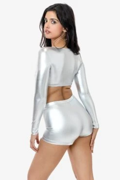 RLA330 - Lamé Mid-Rise Short Short -Builtd Store RLA330 RLA387 SILVER NC2 9a9eeced 44c0 4182 854b e788e4391e4c