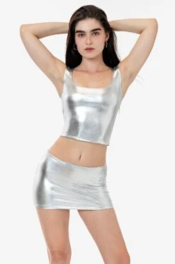 RLA385 - Lamé Micro Mini Skirt -Builtd Store RLA355 RLA385 JAIME SILVER 2k